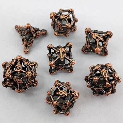 Gollow Skull Multi Face Metal Dice Set Dungeon dan Dragon RPG#DND