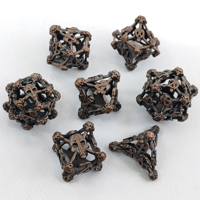 Gollow Skull Multi Face Metal Dice Set Dungeon dan Dragon RPG#DND