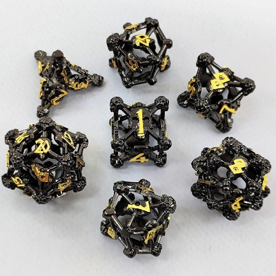 Gollow Skull Multi Face Metal Dice Set Dungeon dan Dragon RPG#DND