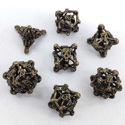 Gollow Skull Multi Face Metal Dice Set Dungeon dan Dragon RPG#DND