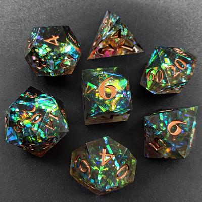 Warna Strip Multi Faceted Resin Dice Gate Dungeon Dan Naga DND#COC