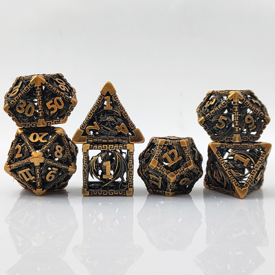 Kerucut Multi-Face Metal Dice Set D20 Sharp Cut Flying Dragon Budemen's God