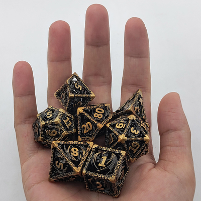 Kerucut Multi-Face Metal Dice Set D20 Sharp Cut Flying Dragon Budemen's God