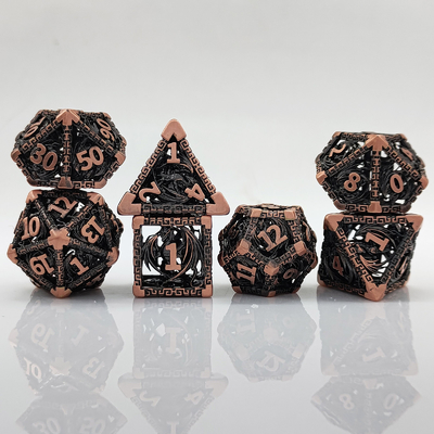 Kerucut Multi-Face Metal Dice Set D20 Sharp Cut Flying Dragon Budemen's God