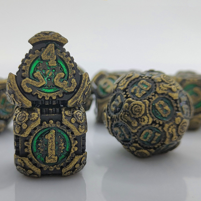 Metal Gear Dice Set DND Dungeons And Dragons TRPG Multihedral Dice D6 Tabel