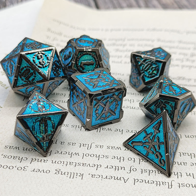 Pedang Metal RPG dadu tangan dipoles Cruzu Dungeon dan panjang DND#