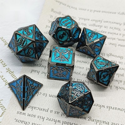 Pedang Metal RPG dadu tangan dipoles Cruzu Dungeon dan panjang DND#