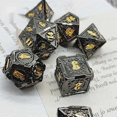 Pedang Metal RPG dadu tangan dipoles Cruzu Dungeon dan panjang DND#