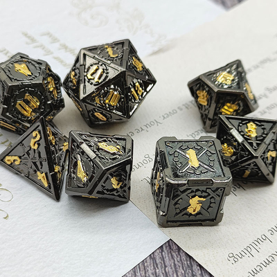 Pedang Metal RPG dadu tangan dipoles Cruzu Dungeon dan panjang DND#