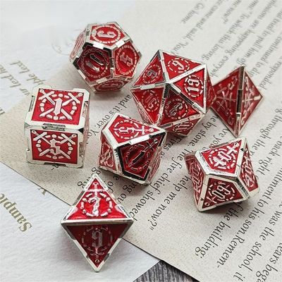 Pedang Metal RPG dadu tangan dipoles Cruzu Dungeon dan panjang DND#