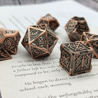 Pedang Metal RPG dadu tangan dipoles Cruzu Dungeon dan panjang DND#