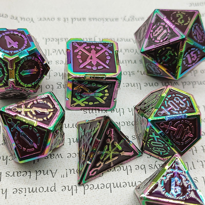 Pedang Metal RPG dadu tangan dipoles Cruzu Dungeon dan panjang DND#