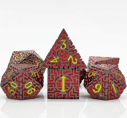 Solid Maze Multi -Faceted Metal Dice DND#RPG Dungeon Dan Long Crusu