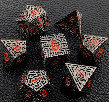 Solid Maze Multi -Faceted Metal Dice DND#RPG Dungeon Dan Long Crusu