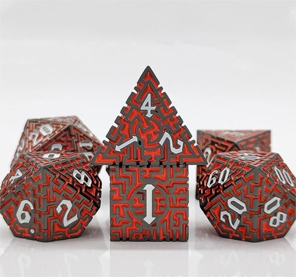 Solid Maze Multi -Faceted Metal Dice DND#RPG Dungeon Dan Long Crusu