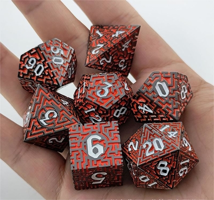 Solid Maze Multi -Faceted Metal Dice DND#RPG Dungeon Dan Long Crusu