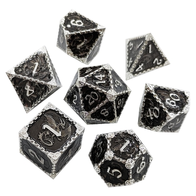 Multi -faceted Metal RPG Dice Flying Dragon Solid Smooth Dragon DND