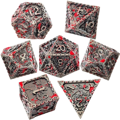 Multi -faceted Metal RPG Dice Flying Dragon Solid Smooth Dragon DND