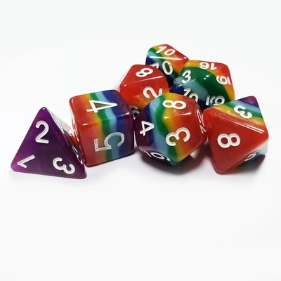 7 Lapisan Pelangi buatan tangan Resin Dice Crusson And Dungeon DND#RPG