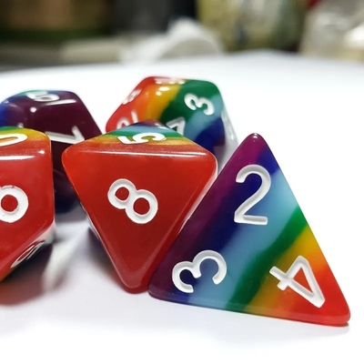7 Lapisan Pelangi buatan tangan Resin Dice Crusson And Dungeon DND#RPG