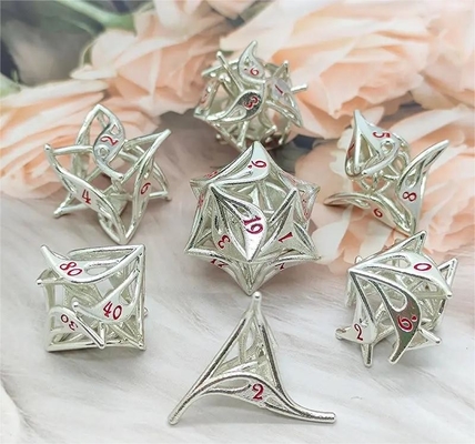 Geely bunga logam berongga dadu set RPG naga dan dungeon DND