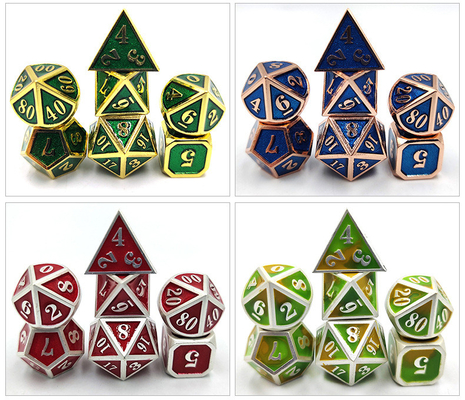DND RPG Mini Metal Dice Running Group Game Untuk Board Game Multi -Face