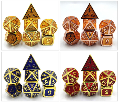 DND RPG Mini Metal Dice Running Group Game Untuk Board Game Multi -Face