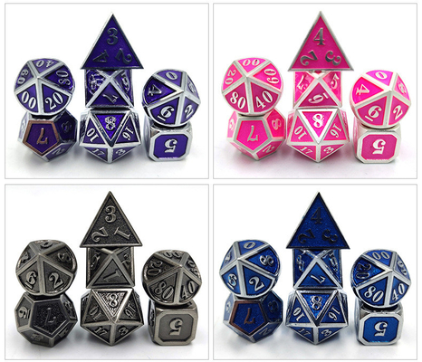 DND RPG Mini Metal Dice Running Group Game Untuk Board Game Multi -Face