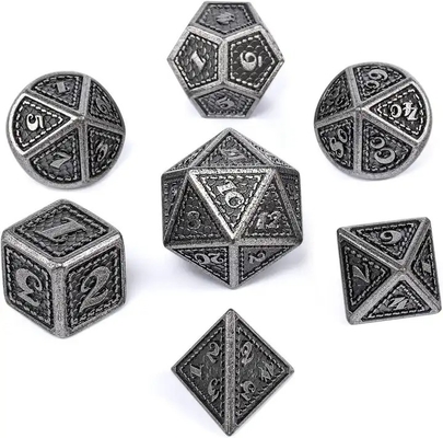 Dragon Scale Solid Metal Dice Set Multi Color DND RPG Warna Cerah