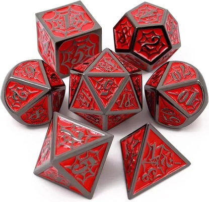 Spider-Man Solid Metal Polyhedral Dice Set DND RPG Gaya Mewah
