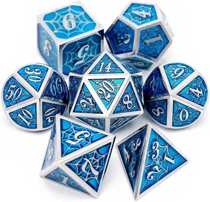 Spider-Man Solid Metal Polyhedral Dice Set DND RPG Gaya Mewah