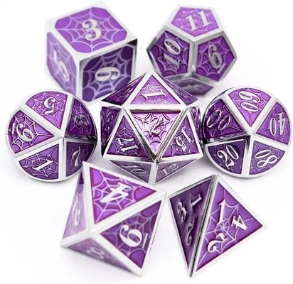 Spider-Man Solid Metal Polyhedral Dice Set DND RPG Gaya Mewah