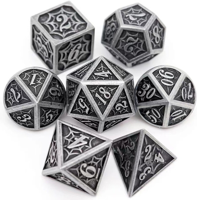 Spider-Man Solid Metal Polyhedral Dice Set DND RPG Gaya Mewah