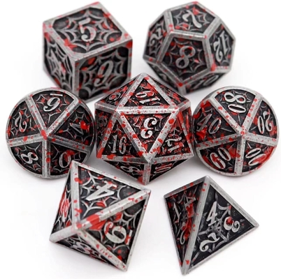 Spider-Man Solid Metal Polyhedral Dice Set DND RPG Gaya Mewah
