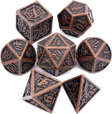 Spider-Man Solid Metal Polyhedral Dice Set DND RPG Gaya Mewah