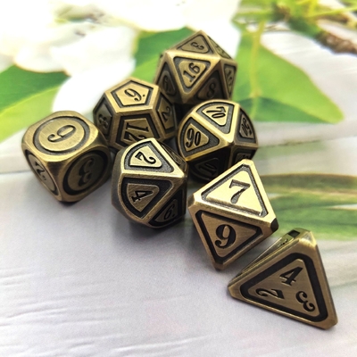 Antique Bronze Metal Dice Set Orang Kelima Game Warna Stray Earth Alloy Dice