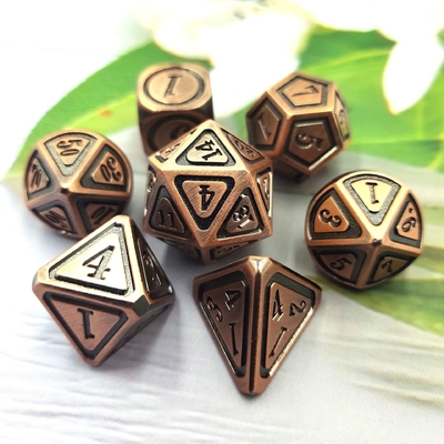 Antique Bronze Metal Dice Set Orang Kelima Game Warna Stray Earth Alloy Dice