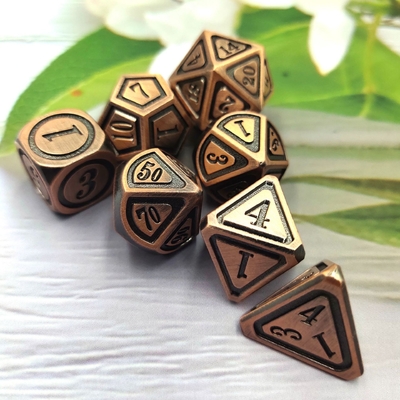 Antique Bronze Metal Dice Set Orang Kelima Game Warna Stray Earth Alloy Dice