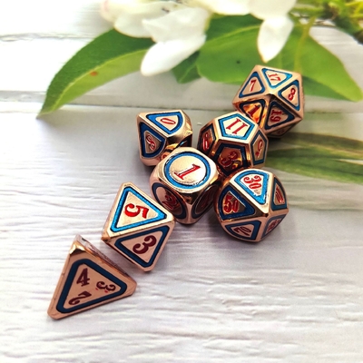DND RPG Solid Metal Dice Suits Teknologi Berenang Elektro Berkeliaran Bumi