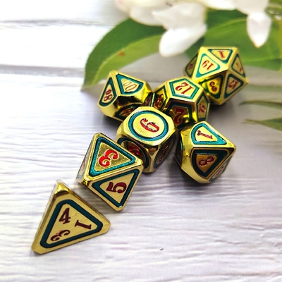 DND RPG Solid Metal Dice Suits Teknologi Berenang Elektro Berkeliaran Bumi