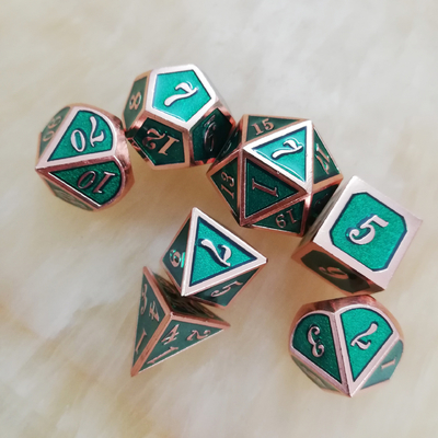 Enamel kerajinan logam padat dadu set Bude Pintu Pria Cruch DND RPG