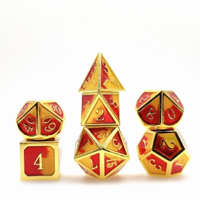 Berwarna-warni Enamel Kerajinan Logam Padat dadu Naga Dan Game Papan DND RPG