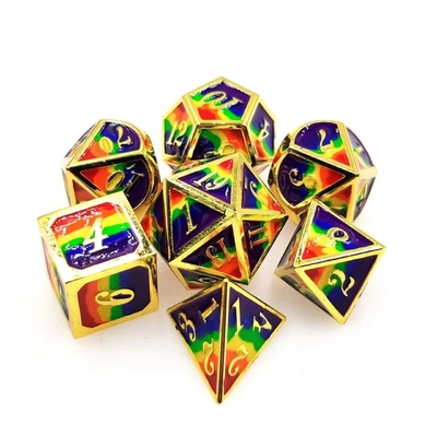 Berwarna-warni Enamel Kerajinan Logam Padat dadu Naga Dan Game Papan DND RPG