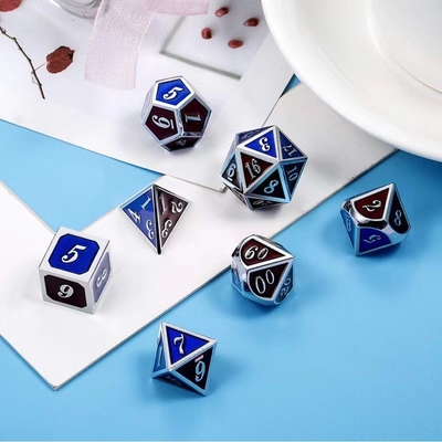 Berwarna-warni Enamel Kerajinan Logam Padat dadu Naga Dan Game Papan DND RPG
