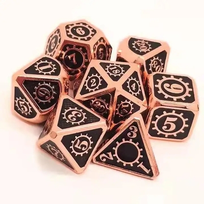 Berwarna-warni Gear Solid Metal Dice Set Board Game Kuusu DND RPG