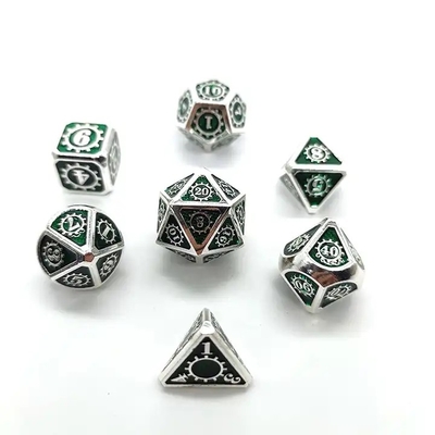 Berwarna-warni Gear Solid Metal Dice Set Board Game Kuusu DND RPG