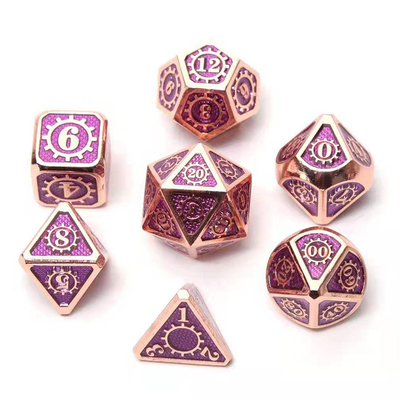 Berwarna-warni Gear Solid Metal Dice Set Board Game Kuusu DND RPG