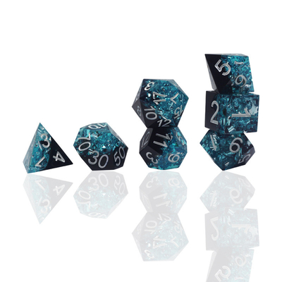 Blue Black Resin Material Dice Set Naga Dan Dungeon Polyhedral