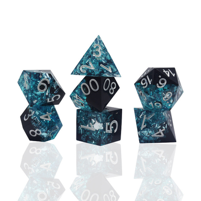 Blue Black Resin Material Dice Set Naga Dan Dungeon Polyhedral
