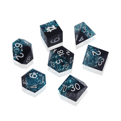 Blue Black Resin Material Dice Set Naga Dan Dungeon Polyhedral